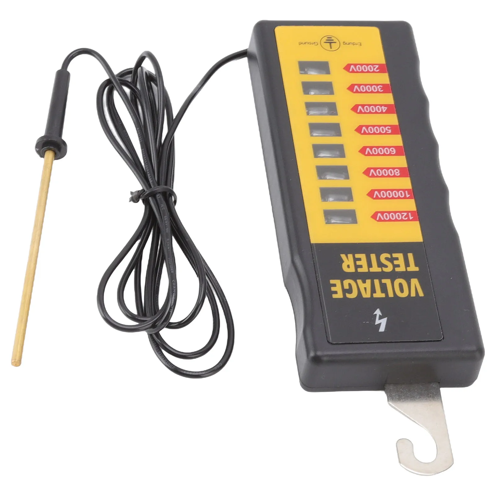 المحمولة سياج كهربائي جهاز قياس الجهد الكهربائي 8 أضواء النيون الحد الأقصى 12KV مقاوم للماء الحيوان سياج خطأ مكتشف للمزارع الماشية