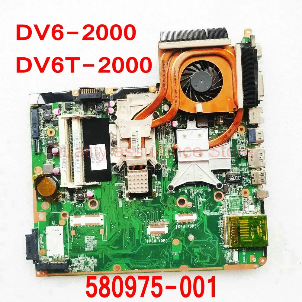 600817-001 580977-001 574902-001 580975-001 Mainboard FOR HP DV6 dv6-2000 DV6T-2300 Laptop Motherboard + Heatsink Fan +CPU PM55