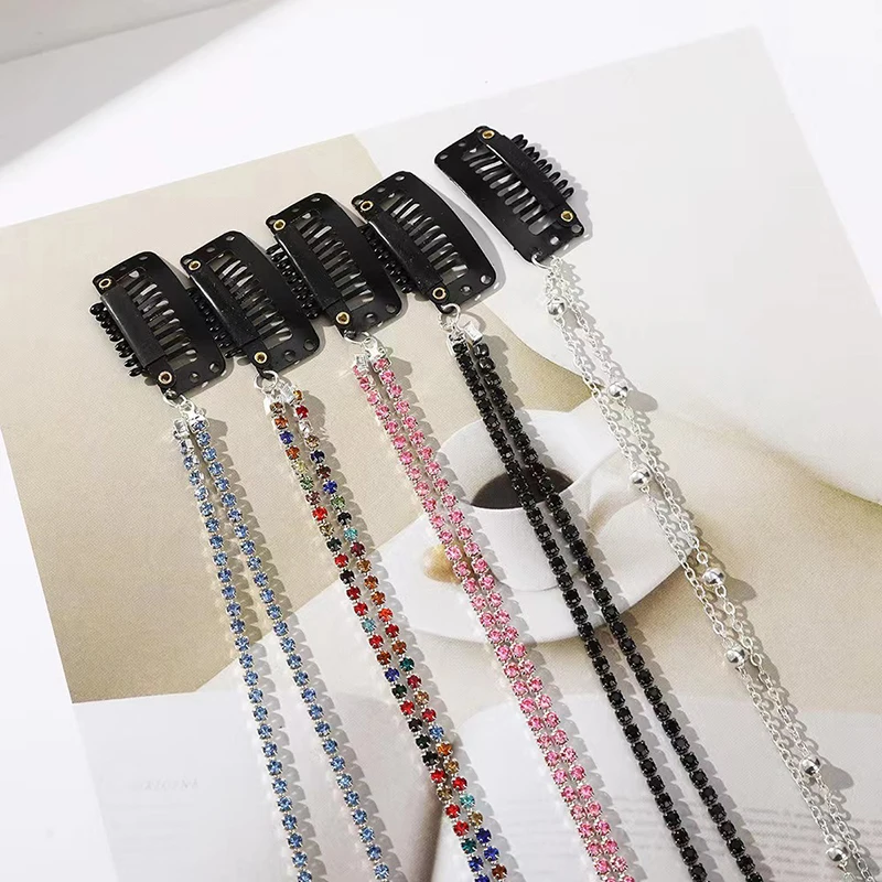 New Fashion Full Rhinestone Shiny Tassel Hair Band Women\'s Headdress Wedding Party Accessories Hair Jewelry