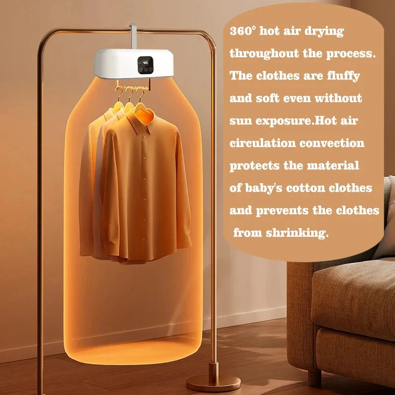 مجفف ملابس محمول للشقة، RV، للسفر - للملابس الخفيفة، الملابس الداخلية، ملابس الأطفال - مجفف صغير سريع وسهل الاستخدام