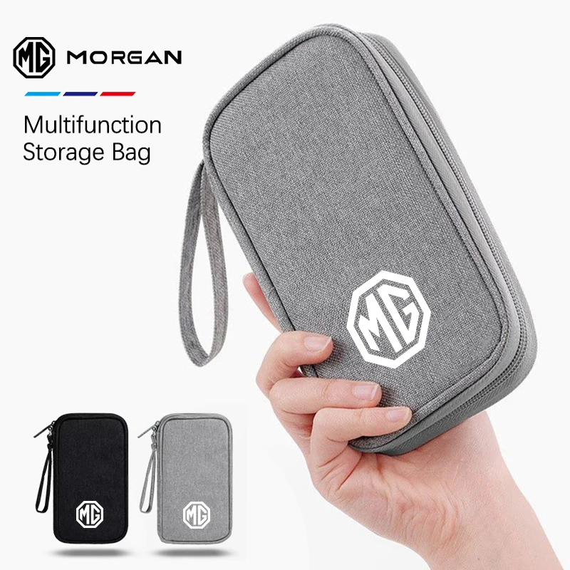 حقيبة تخزين السيارة المحمولة حزمة بطاقة الهوية مفتاح الهاتف لـ MG 4 5 6 7 Cyberster ES5 ONE MG5 Scorpio ZS HS MARVEL-R Hector MG3 EZS EV #5