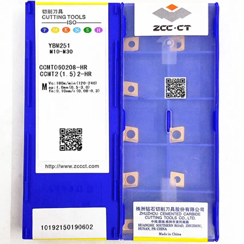 Zcc. Ct CCMT060204-HF YBM151/CCMT060208-HR YBC152/CCMT060208-HR YBC351/CCMT060208-HR YBM251 Cnc Carbide Inserts 10 Stks/doos