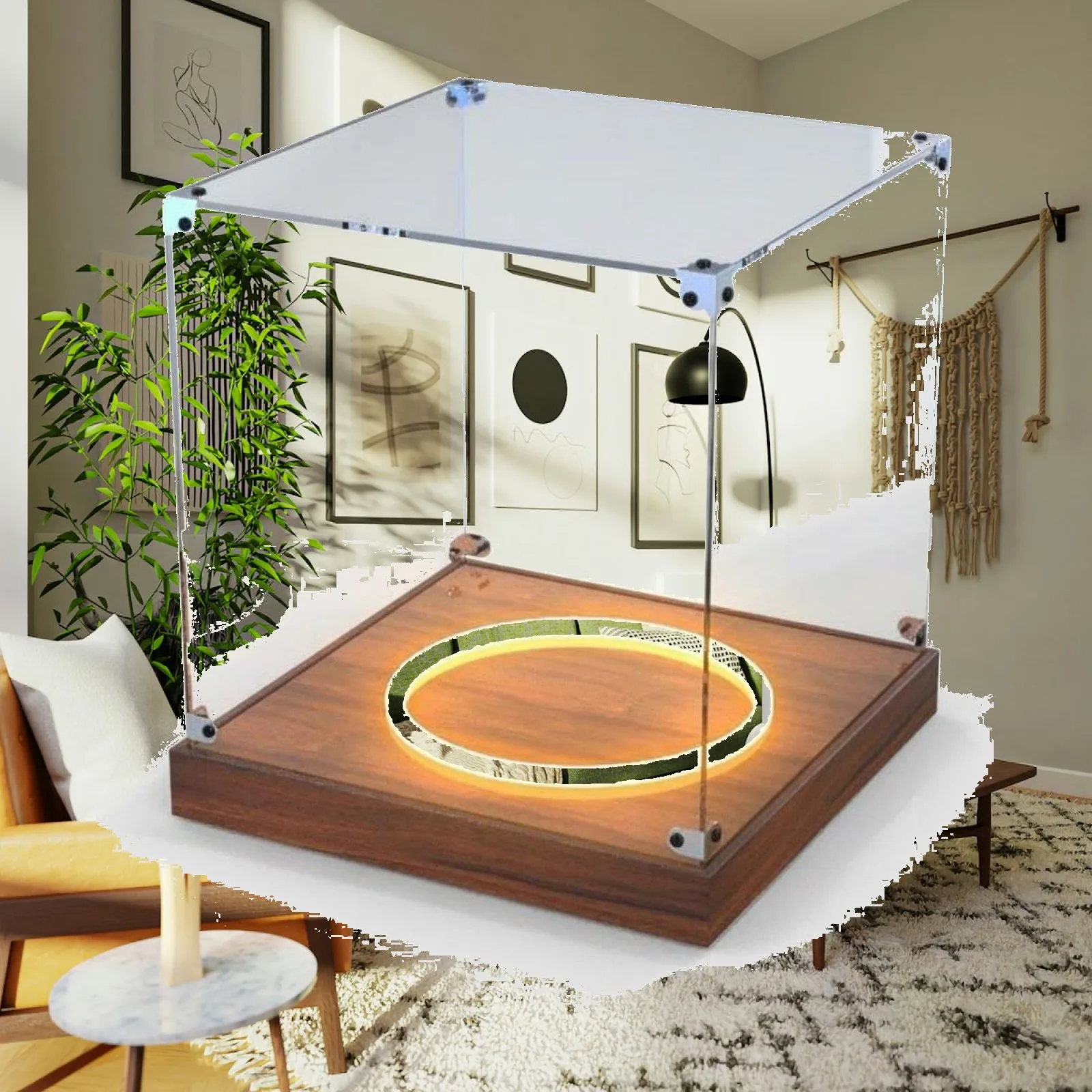 Premium Acrylic Ball Display Dustproof Case with Lighting for Basketball Kit and Sports Offices