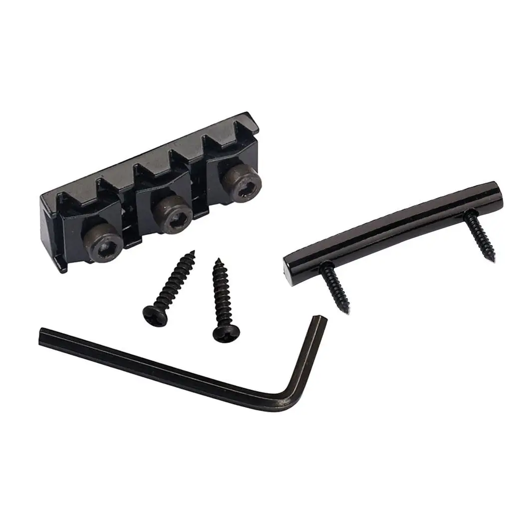 42mm Guitar String Retainer Bar with Lock Nut and Screws Tremolo System Helper Electric Guitar Parts for Smooth String Travel