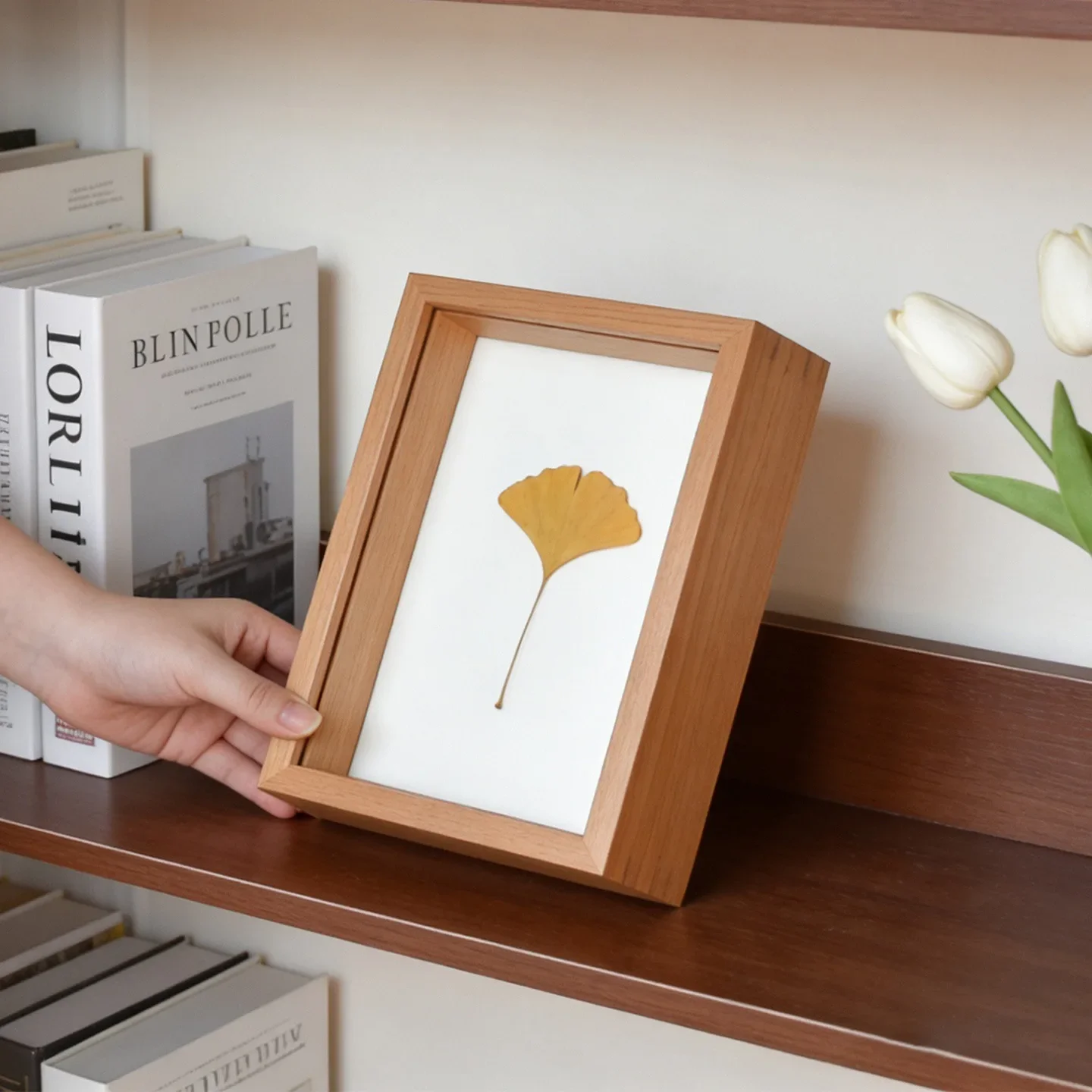 Depth 3.5cm Wooden Photo Frame for Displaying Three-Dimensional Works DIY Walnut Cherry Wood Picture 8-20in Frame Photo Decor