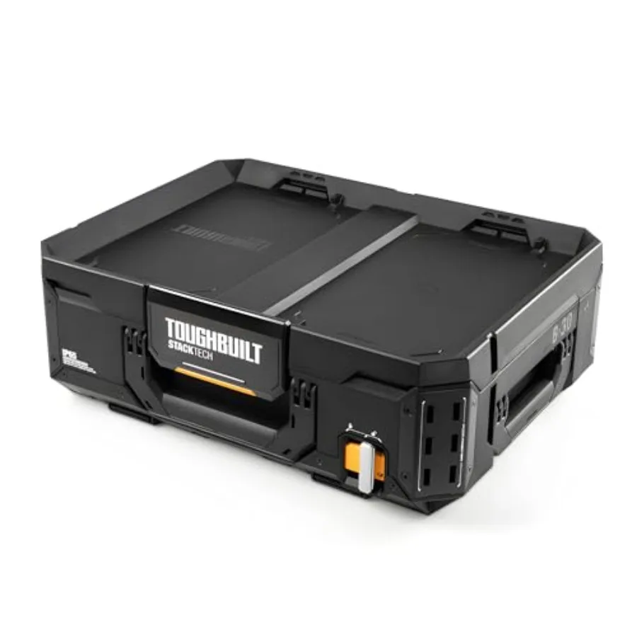 StackTech 1 Drawer Tool Box for workshop use, durable steel construction, black finish, stackable design with 75 lb capacity