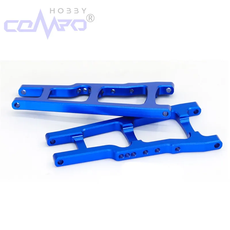 Brazos de suspensión inferiores delanteros y traseros de aleación, 4 Uds., para coche modelo RC 1/10 Traxxas Slash 4x4 Rustler Stampede XO-1, piezas de mejora