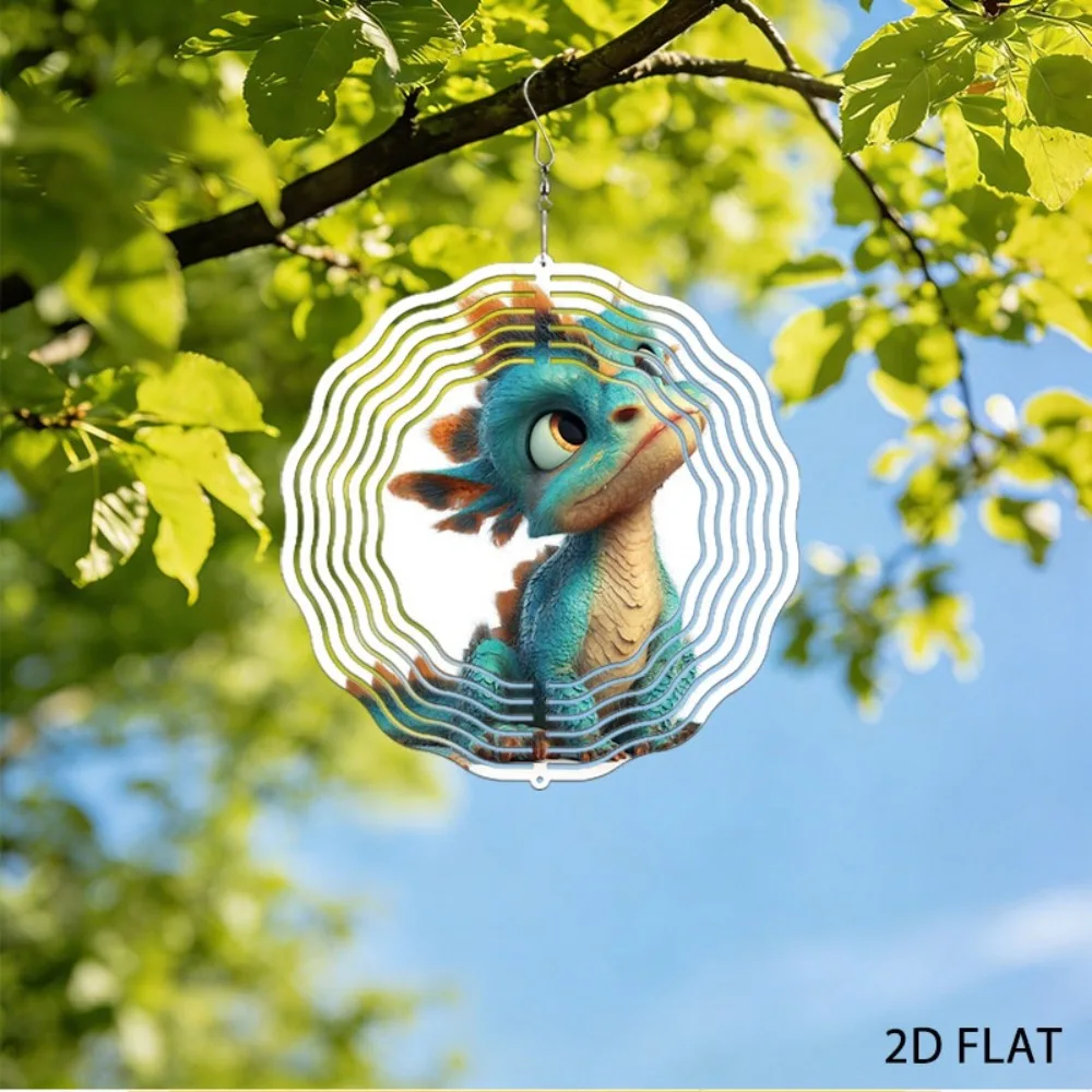 

Fantasy Iron Fat Dragon Wind Chime 9.8in Cartoon Garden Art Outdoor Decor