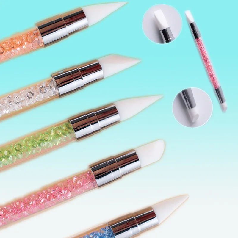 

Double Head Nail Art Pen Silicone Carving Flower Sculpting Pen Adjustable Glue Stick Embossing Brush Professional Manicure