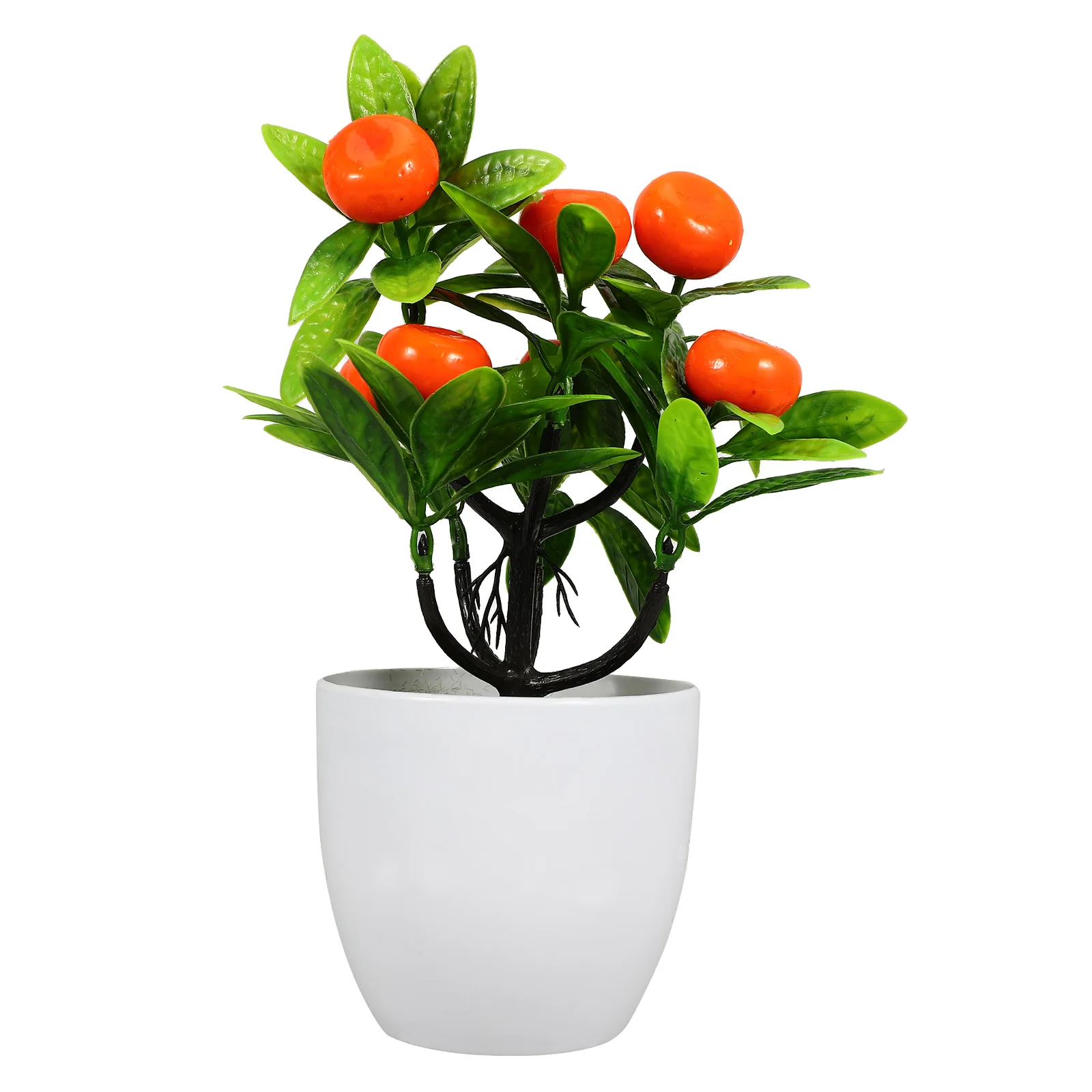 

Artificial Green Potted Decoration Fake Fruit Tree Long Lasting Non Fading Orange Tree Gardening Office Cafe Decor