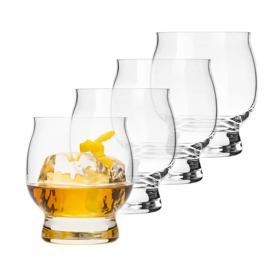 

Signature Whiskey Bourbon Glasses Set of 4, Kentucky Bourbon Trail Whiskey Bar Cocktail Glasses, Tasting Whiskey Glasses for Men