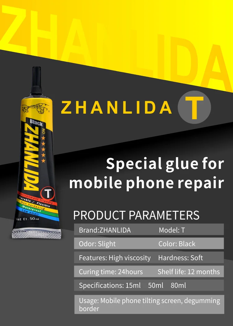 15ML 50ML 80ML Mobile Phone Glue Black Soft Repair Adehsive for Apple Phone Warping screen Leakage Frame Opening