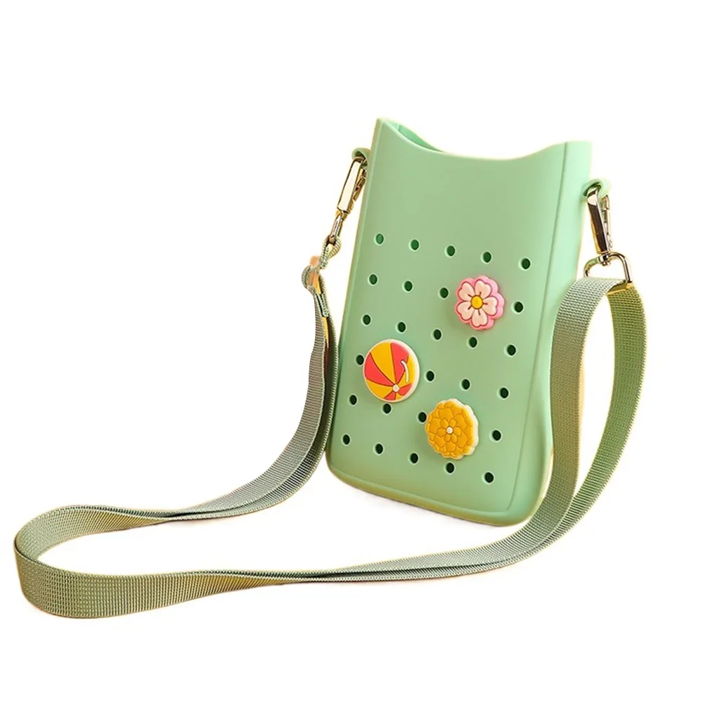 

New Silicone Crossbody Bag Waterproof Large Capacity Storage Basket DIY Pure Color Tote Bag for Outdoor