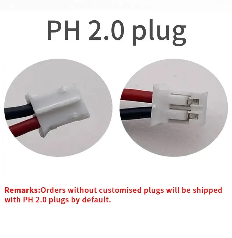 950mAh 102535 Li Po Battery 3.7V Soft Pack Polymer Lithium Batteries Plug Ph2.0 for Beauty Equipment Massager Toys Recorder
