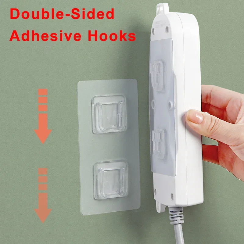 10/5/2Pairs Double Sided Adhesive Wall Hook Transparent Self Adhesive Hook No Drill Sticker Storage Hangers for Bathroom Kitchen