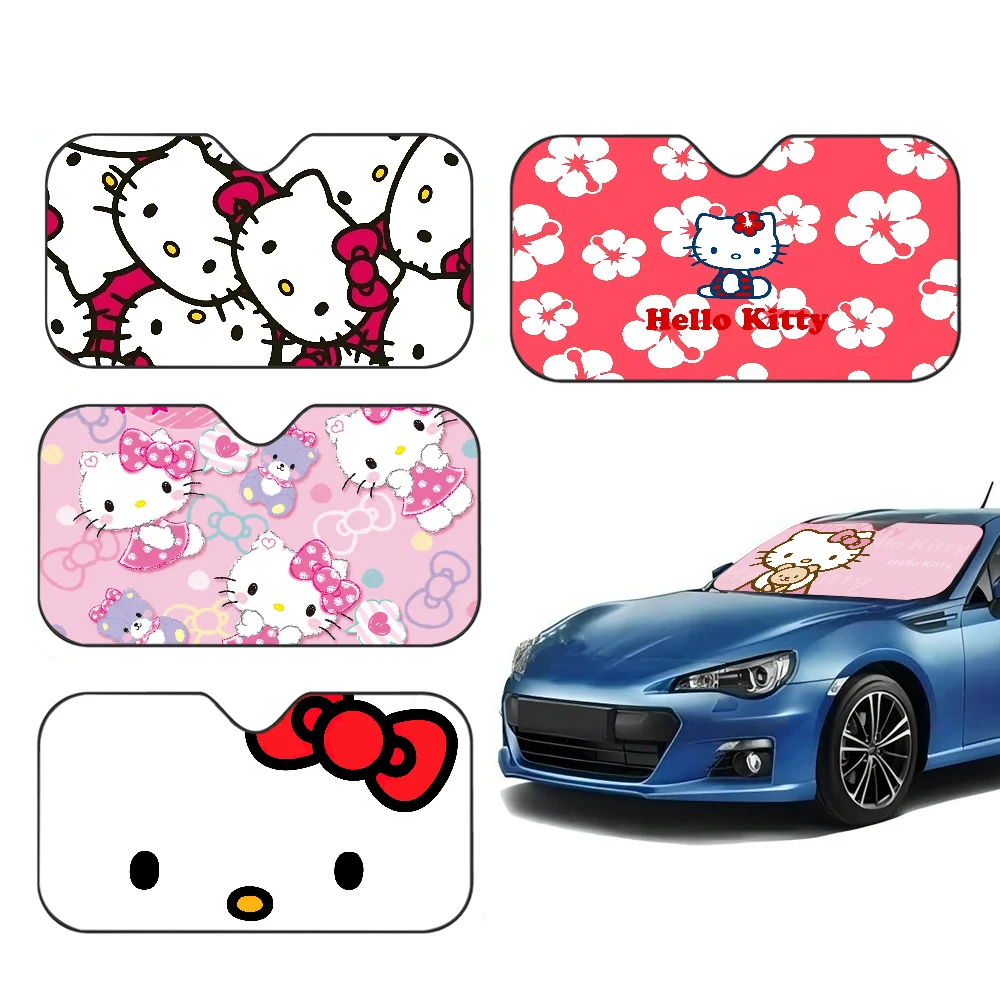 

Kawaii H-Hello K-Kittys Windshield Sunshade Car Window Windscreen Cover Sun Shade Auto Sun Visor Car-covers Car Solar Protection