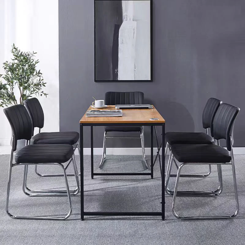 Leather Office Conference Chair Stackable Conference Room Reception Comfortable Chair