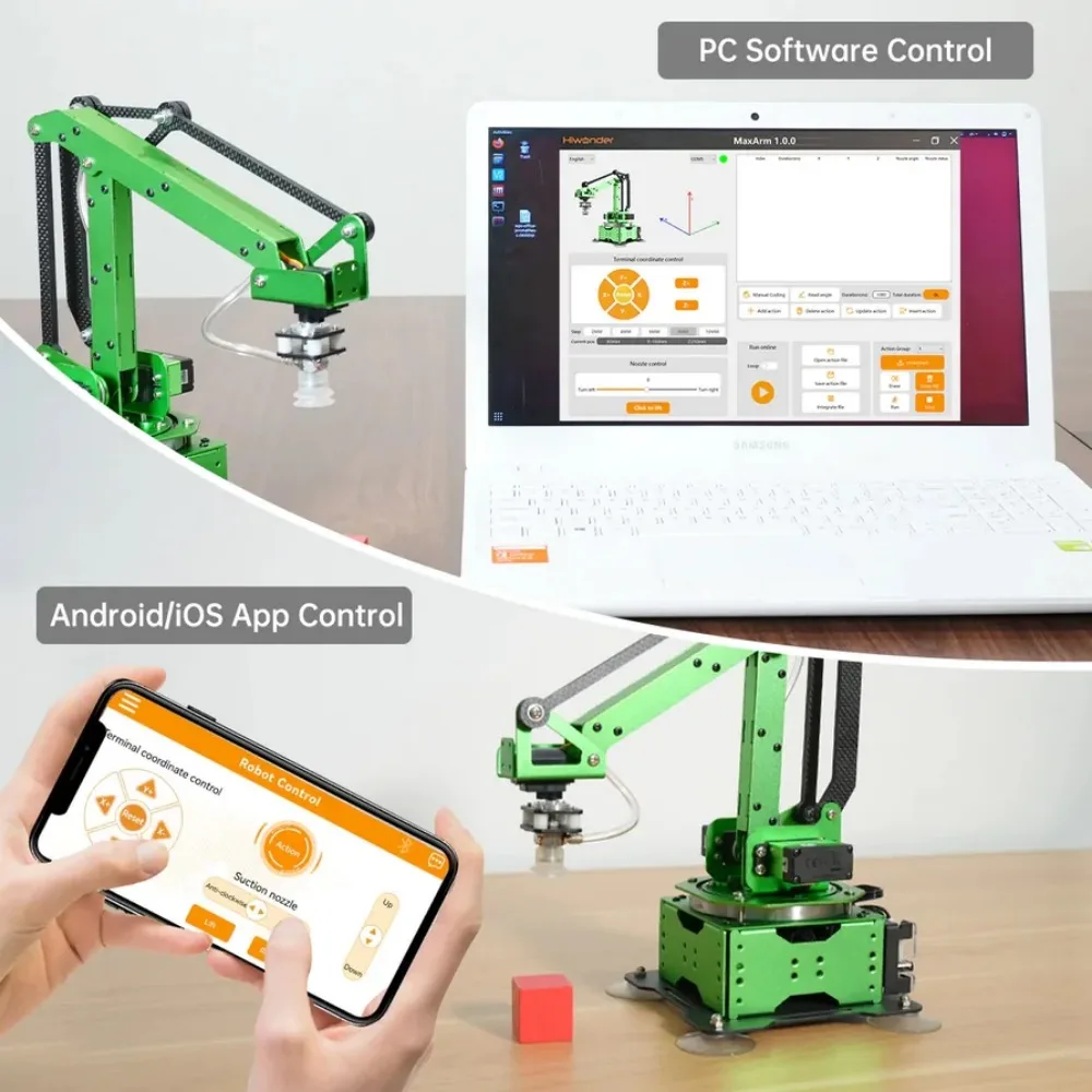 Hiwonder 5 Axis Robot Arm MaxArm Open Source Robotics Manipulator Powered by ESP32 for Python Arduino Program Inverse Kinematics