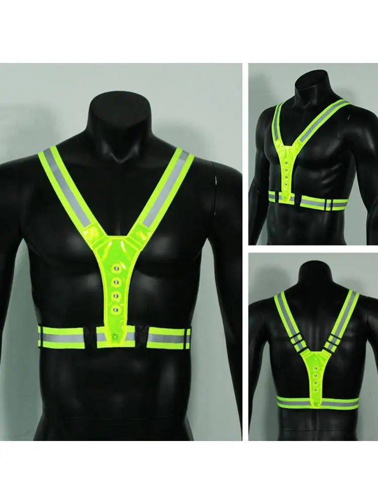 AliExpress NONE LED Reflective Running Vest LED Cycling Security Vest Adjustable Elastic Band Night Running Security Vest for Kids Adults Vest