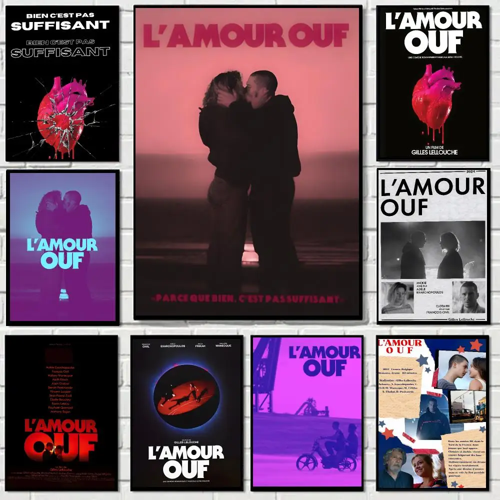 L'Amour Ouf Beating Hearts MovieCrime Poster Self-adhesive Advanced Aesthetic Printing Paper Wall Art Living Room Home Decor