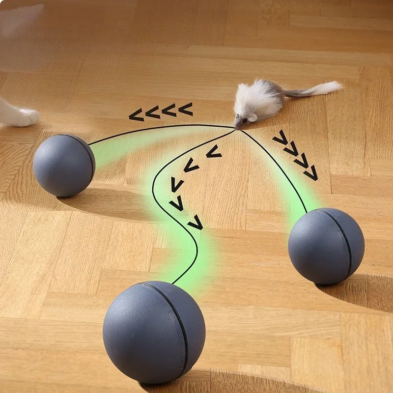 

Cat Ball Toys Interactive Automatic Rolling Ball Toy for Cats Kittens Teasing Cat Balls with Mouse Pet Supplies