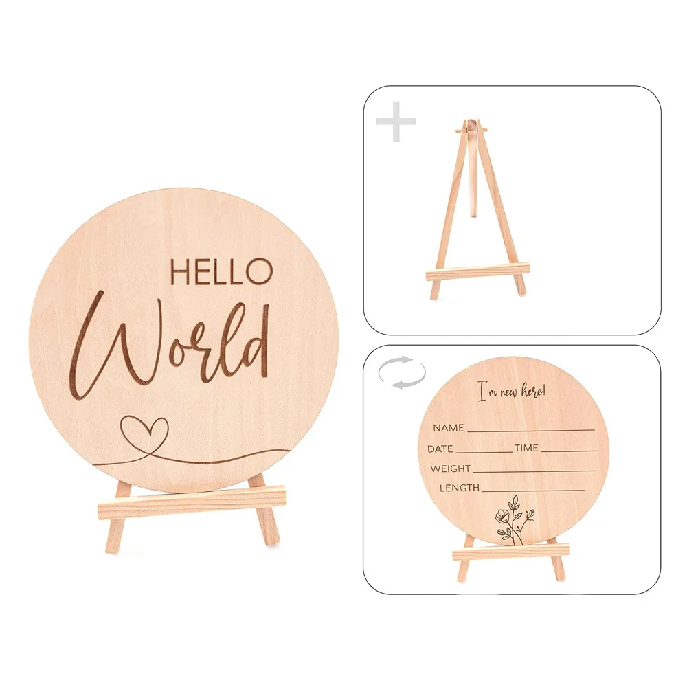 Newborn Wooden Small Sign Hand and Foot Prints Baby Shower Party Friends Family Blessings Gifts Souvenirs Child Growth Marks