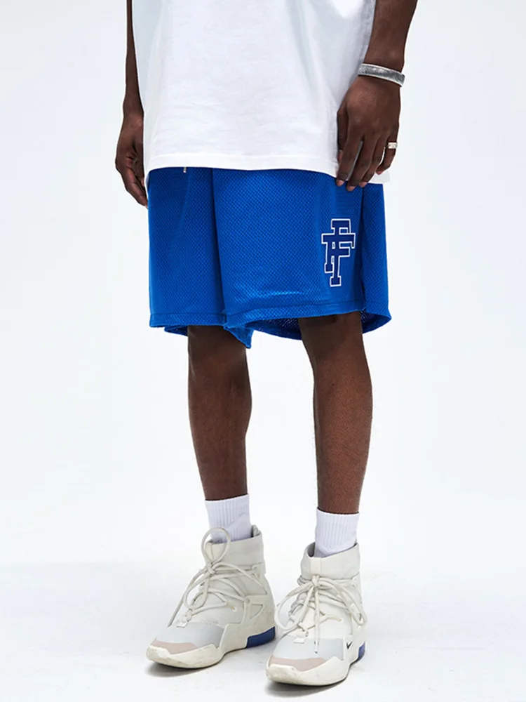 

Тренировочные и фитнесные четырехточечные баскетбольные брюки FOAG в американском стиле, летние Брендовые спортивные сетчатые шорты ниже колена.