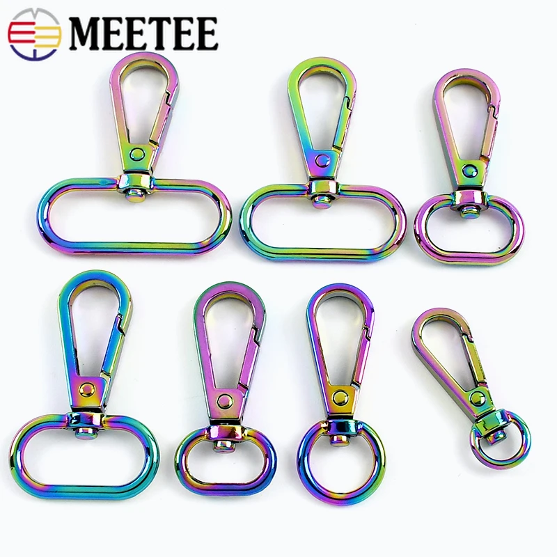 

5/10Pcs 8-38mm Metal Buckles Carabiner Clip Swivel Lobster Buckle Keychain Spring Clasp Bag Strap Snap Hook Hardware Accessories