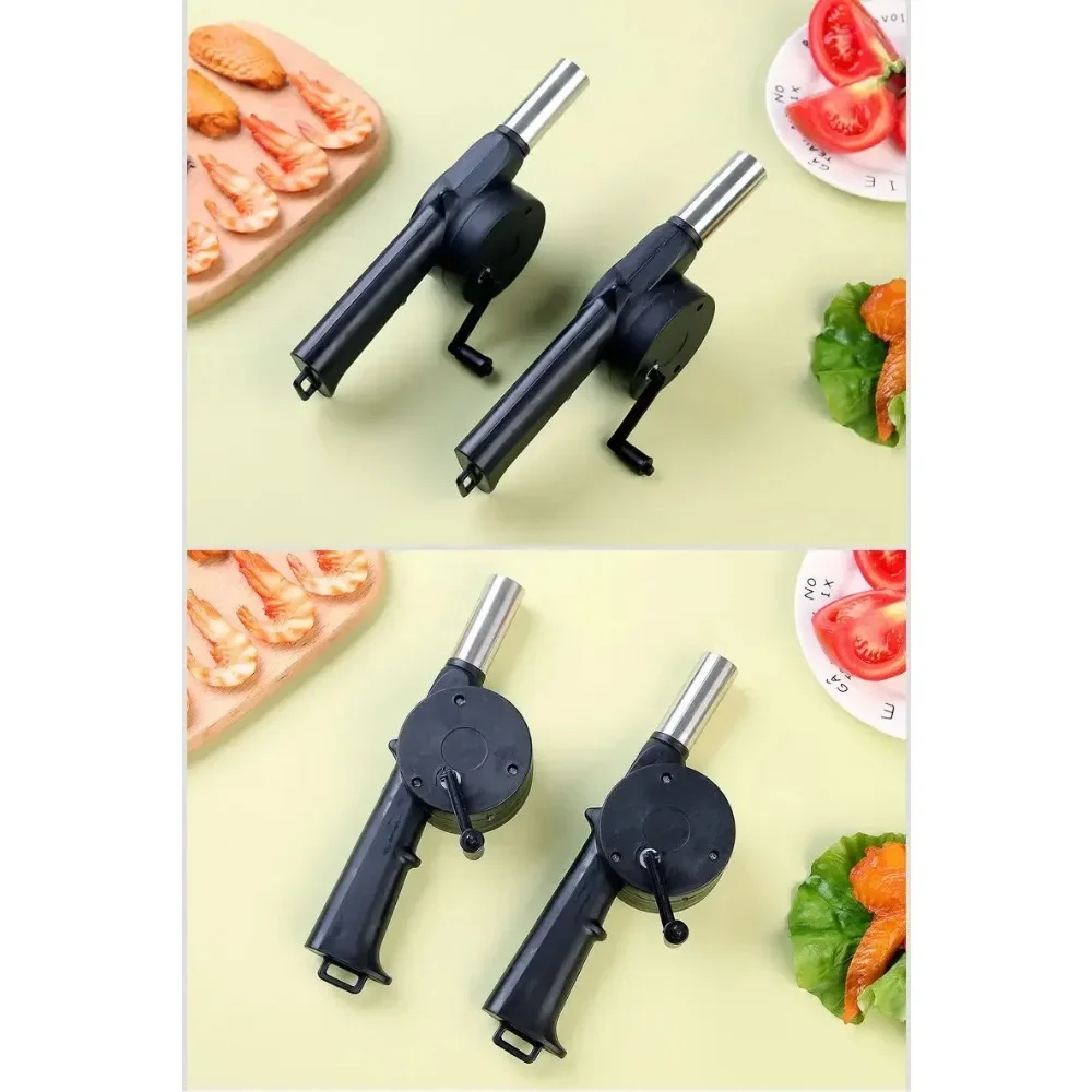 Portable Hand Cranked Blower High Airflow Fire Starter Tool For Outdoor Barbecue Camping Grilling Small Wind Maker Blow Iron