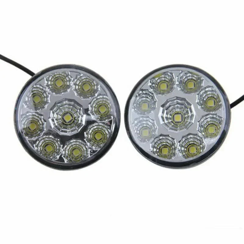 2x9 LED Białe światło do jazdy dziennej Samochodowe światło przeciwmgielne do jazdy dziennej 12 V Pojazdy Światła samochodowe LED Światło robocze Reflektor przeciwmgielny