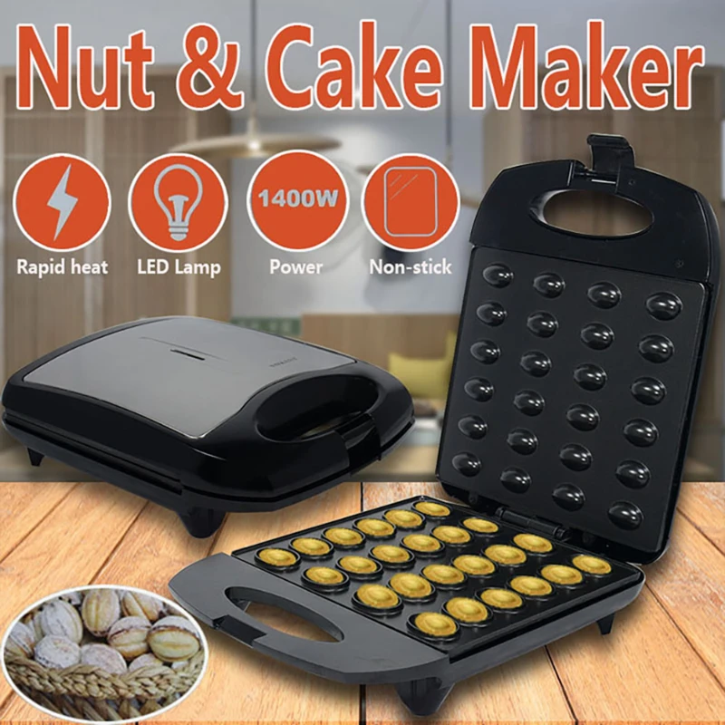 Home Electric Nut Machine Frying Pan Walnut Cake Machine Cooking Kitchen Biscuits Making Sandwich Baking Machine