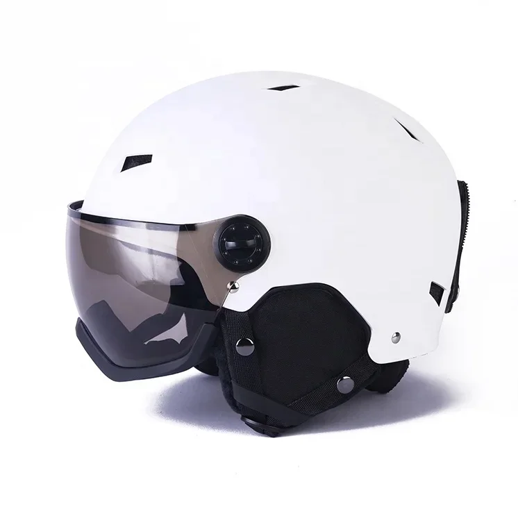 Helm Ski Snowboard helm Visor dapat diatur Venting Liner & bantalan telinga keamanan bersertifikat helm olahraga salju untuk uniseks