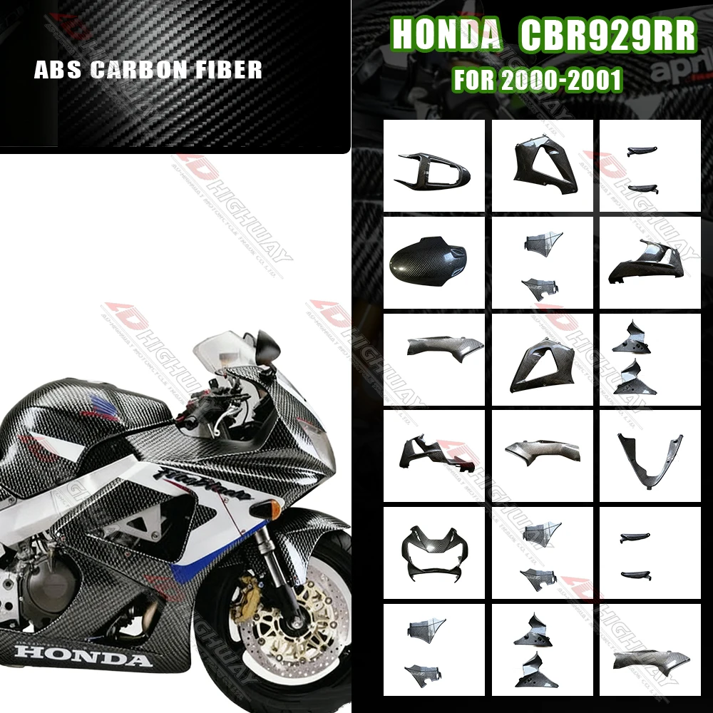 

ABS Carbon Fiber Pattern Fairing Kits For Honda CBR929RR CBR 929 RR 2000-2001 Motorcycle Fender Frame Cover Fuel Tank Side Panel