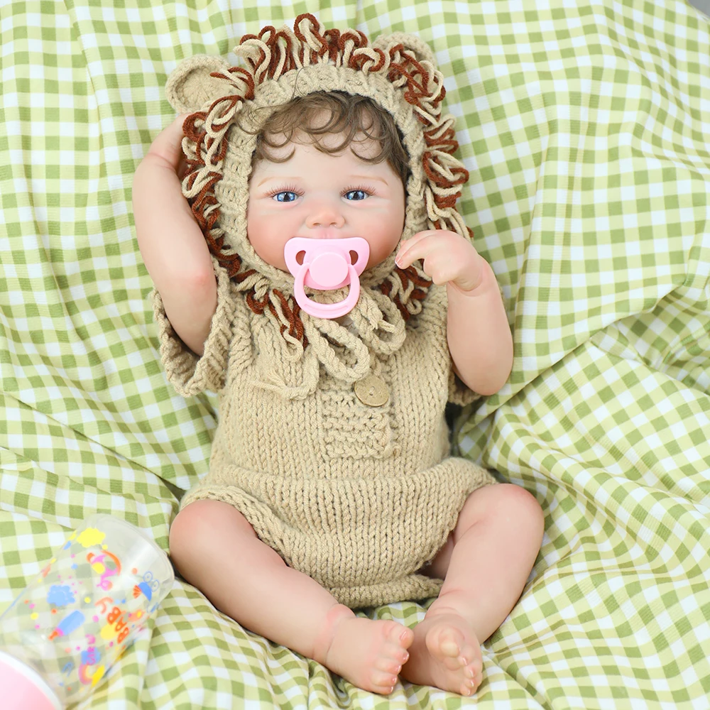 18インチのリアルなソフトシリコンリボーンドール、リアルな塗装の3Dスキン、複数層の塗装と手植えの髪、女の子へのギフト