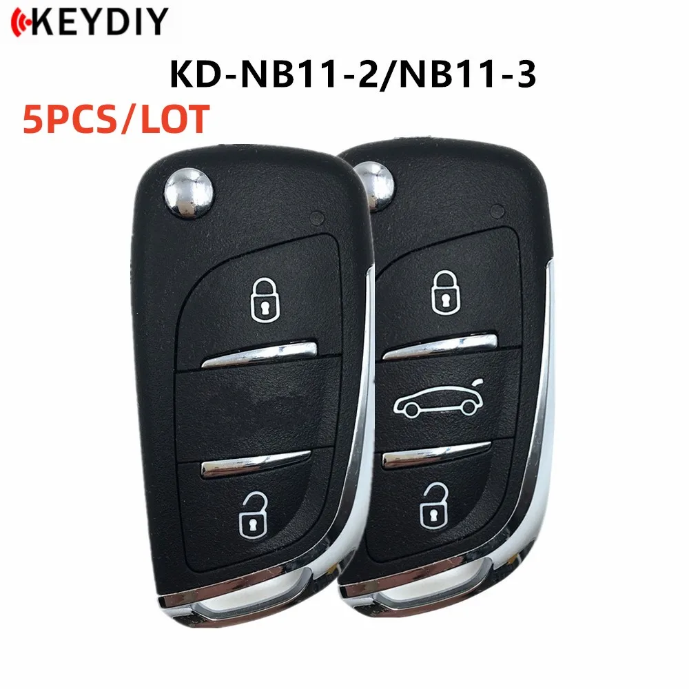 5pcs KEYDIY NB Series NB11 Universal Multifunctional KD Remote Key 3 Buttons DS Style Car Remote Key Work with KD900 KD-X2 Mini