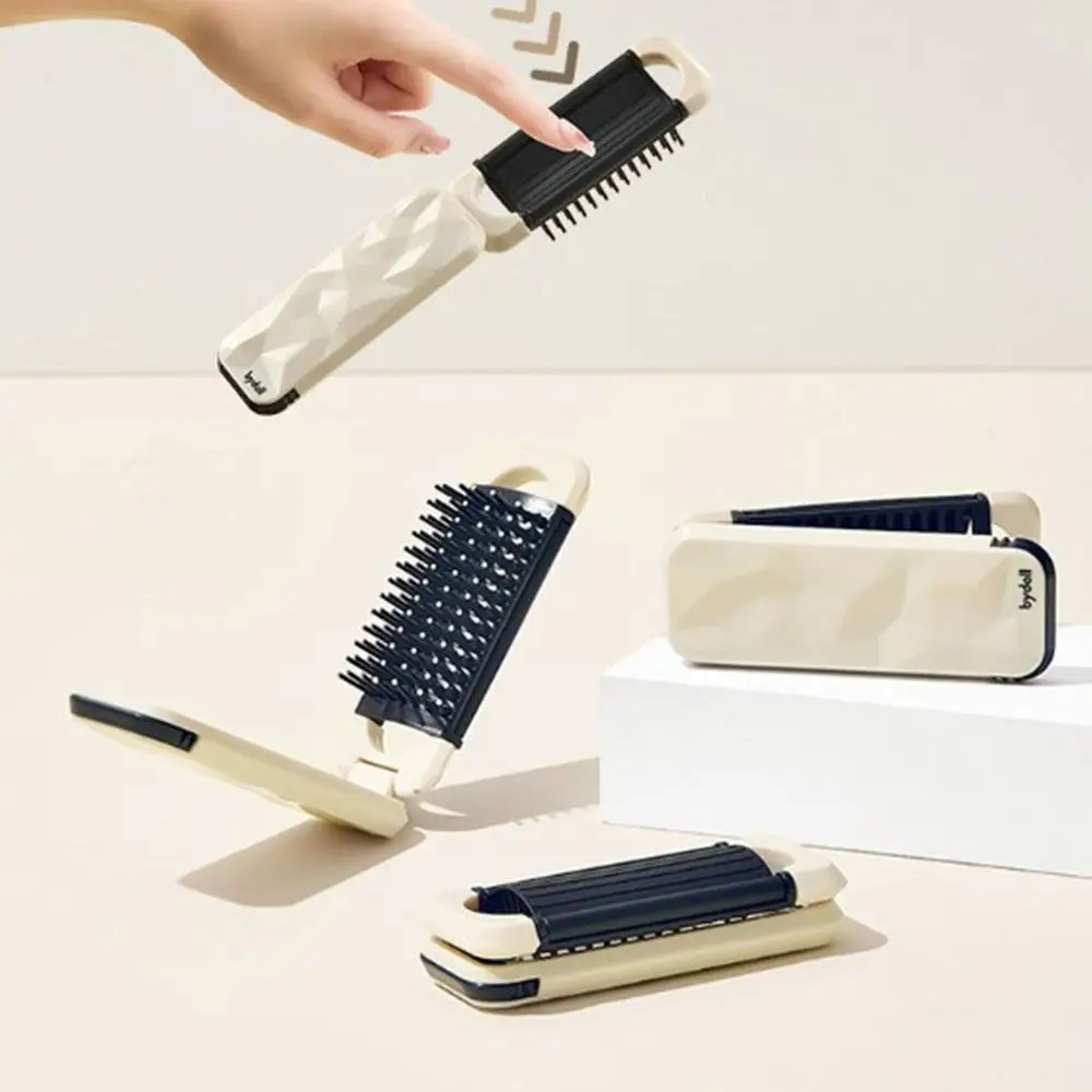 

Anti-Static 2 in 1 Comb Mirror Set Hair Brush Foldable Folding Massage Comb With Mirror Dual Use Massage Comb with Mirror