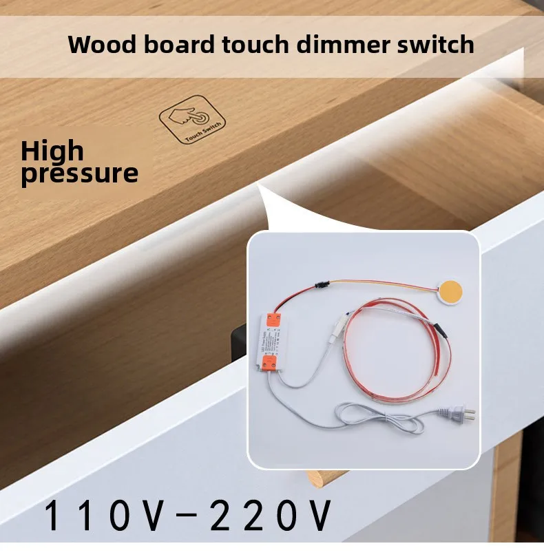 AC 110V/220V Holzplatten-LED-Berührungssensor-Schalter, Verdeckter Oberflächenschalter, Geeignet für Smart Home Hochspannungs-LED-Lichtstreifen – Detail 1