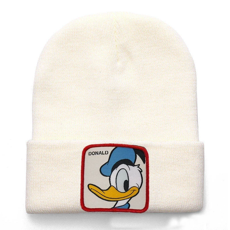 Disney Anime kapelusz Mickey Minnie kaczor Donald stokrotka głupkowata czapka z dzianiny Anime z nadrukiem jesienno-zimowym ciepłe czapki