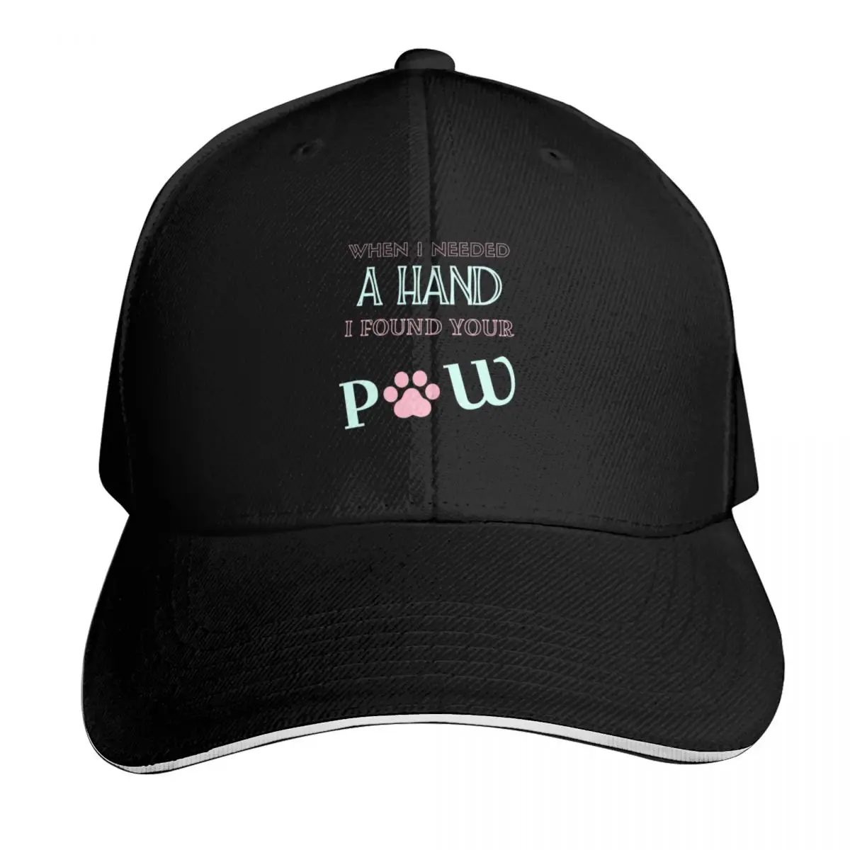 When I needed a hand I found your paw Baseball Cap Vintage Retro Embroidered Lightweight Packable Gift for Him Her