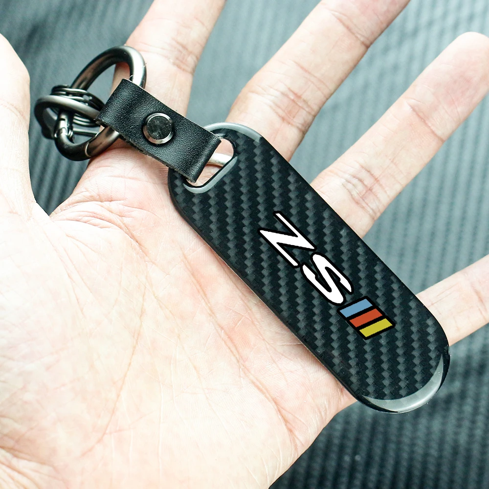 Carbon Fiber Car Key Rope For MG ZS Car Keychain Key Chain Pendant Keyring Horseshoe Buckle Auto Styling Accessories