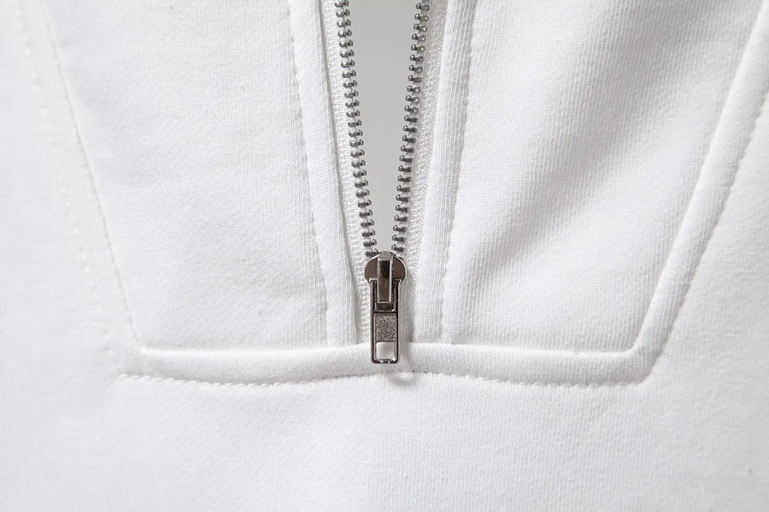 Pullover in maglia di cotone da uomo Top risvolto ampio mezza zip manica lunga felpe senza cappuccio streetwear uomo casual maglioni oversize