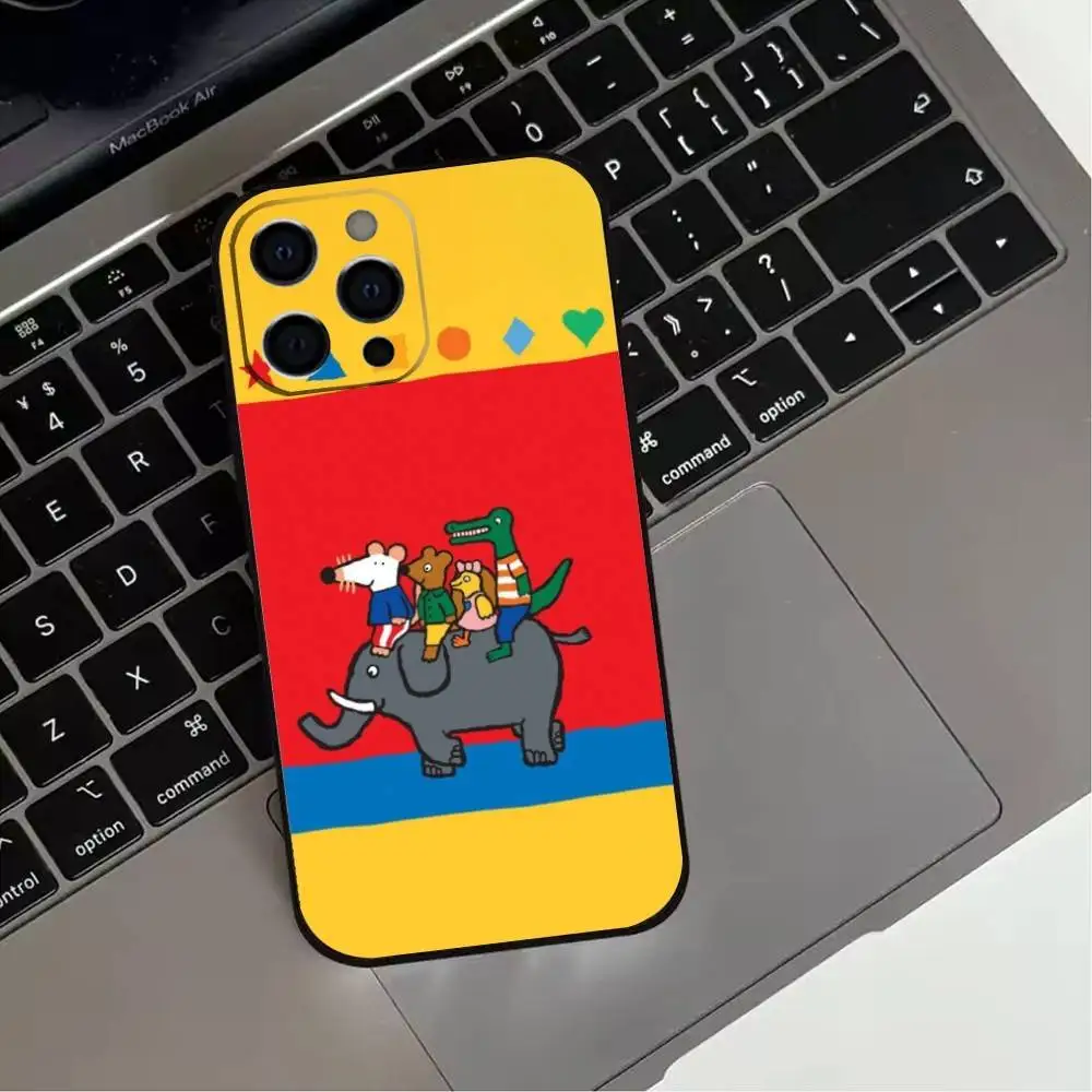 Mouse Playful Universe Phone Case For iPhone 17,16,15,14,13,12,11 Plus,Pro Max,XS,Soft Silicone Black Cover