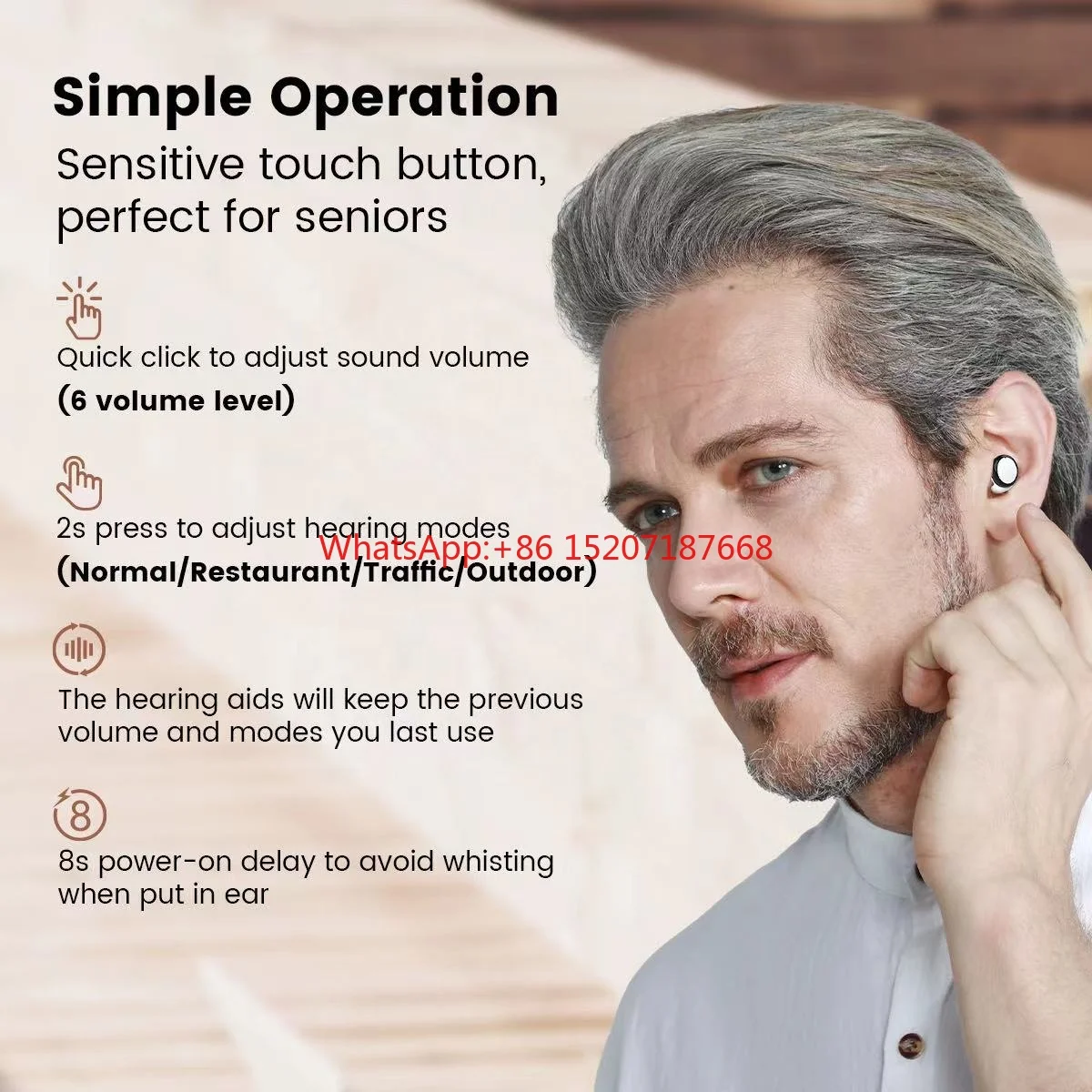 Checkme M401 38 Hours Miniatured Earbud Design Hearing Aids for Seniors Medical Micro Hearing Aid Rechargeable