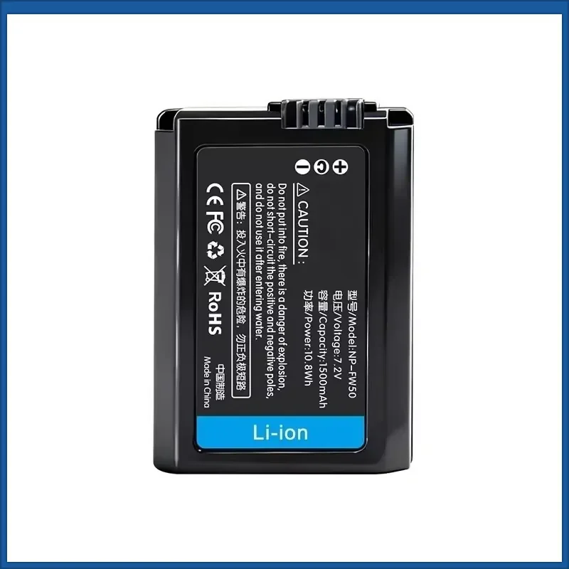 Upgrade New 7.2V 1500mAh NP-FW50 NPFW50 Li-ion Battery for Sony ZV-E10 A7 A7R A7RII A7II A7SII A7S A6300 A6400 A6500 RX10
