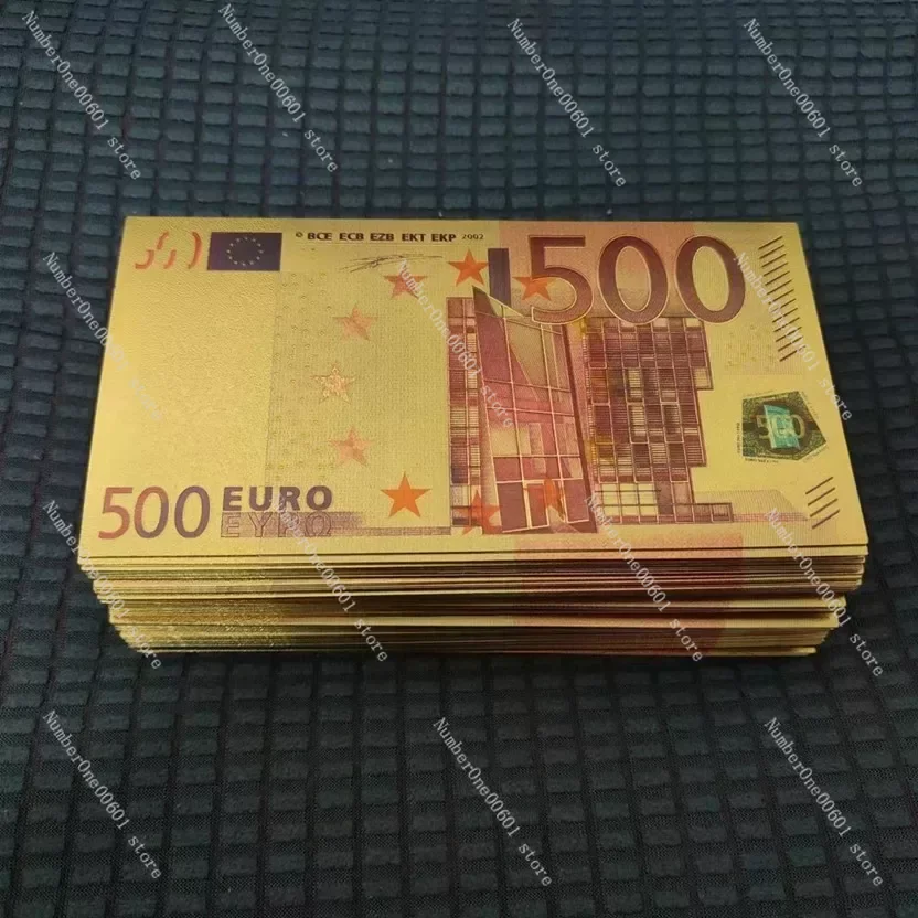 20/50/100pcs 500 EUR Gold Banknotes In 24K Gold Fake Money for Collection Gold Copy Currency Bill Money Collection