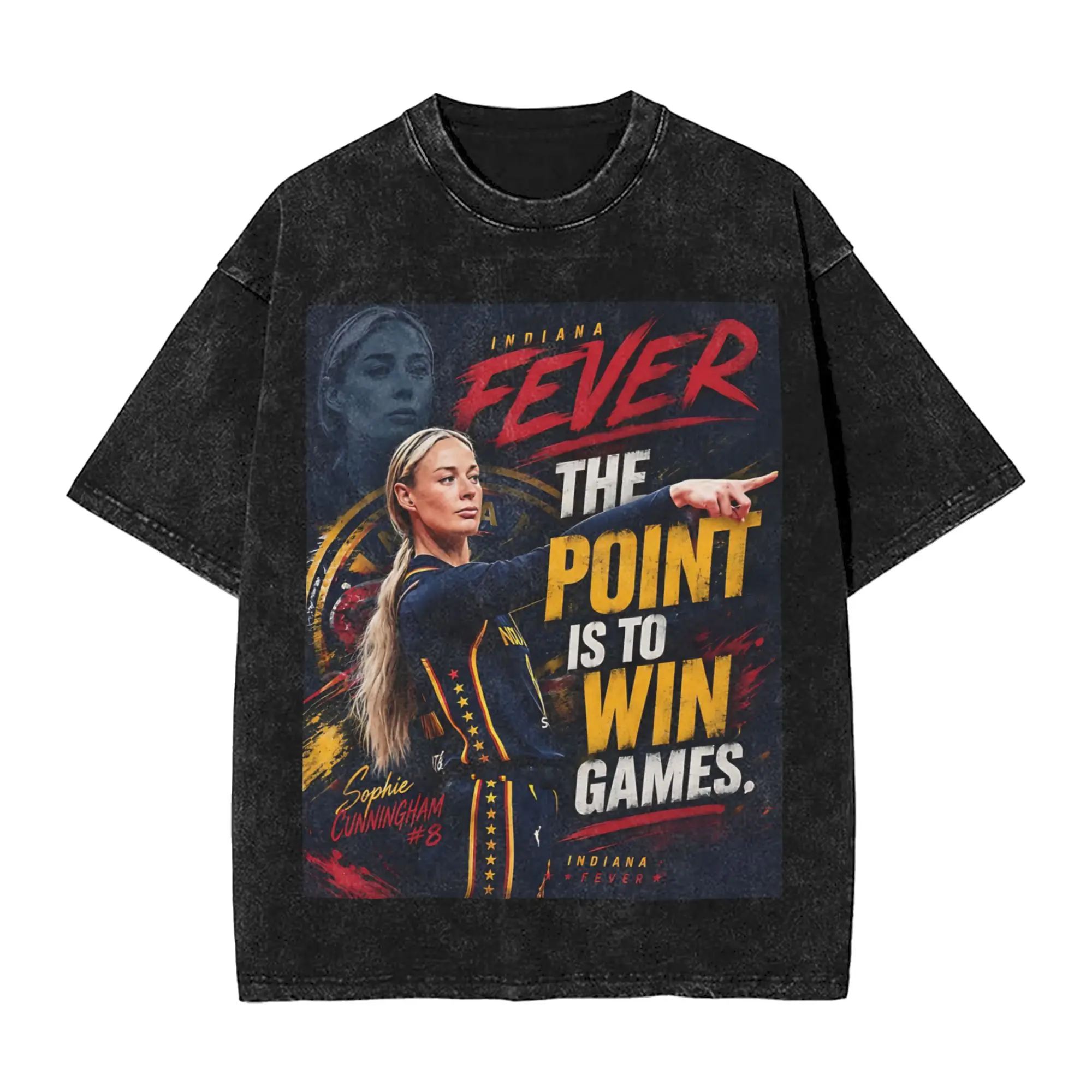 Sophie Cunningham The Point Is To Win Games Washed T Shirts Streetwear Hip Hop Novelty T-Shirt  Tees Men Women Harajuku Printed