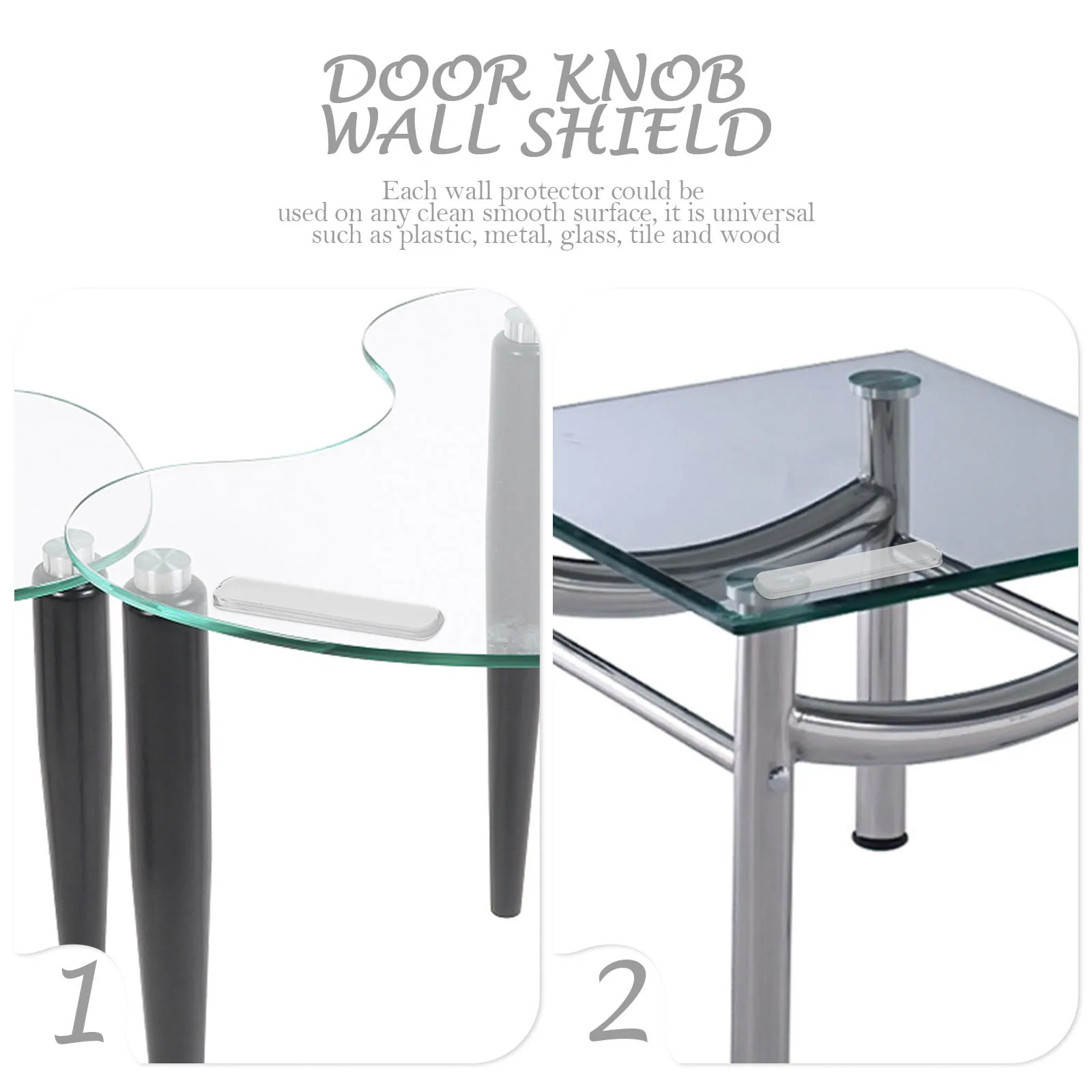 

2 Sheets Clear Doorknob Wall Protector Silicone Adhesive Wall Shield Damage Prevention for Doors Cabinet Handles