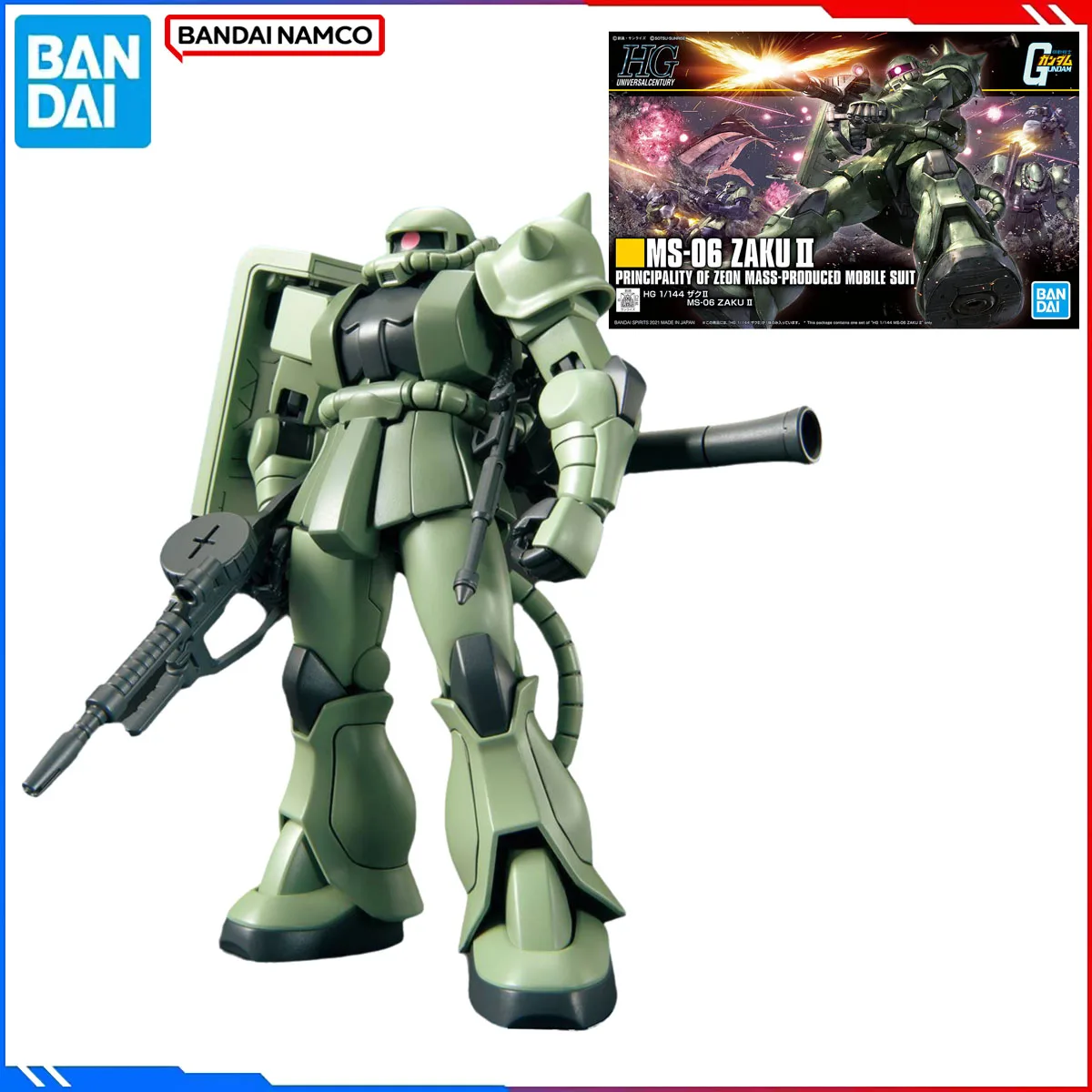 

Подлинная оригинальная фигурка Bandai Gundam, наборы моделей HGUC 1/144, аниме-фигурки MS-06 Zaku II, экшн-модель, игрушки, подарок для детей