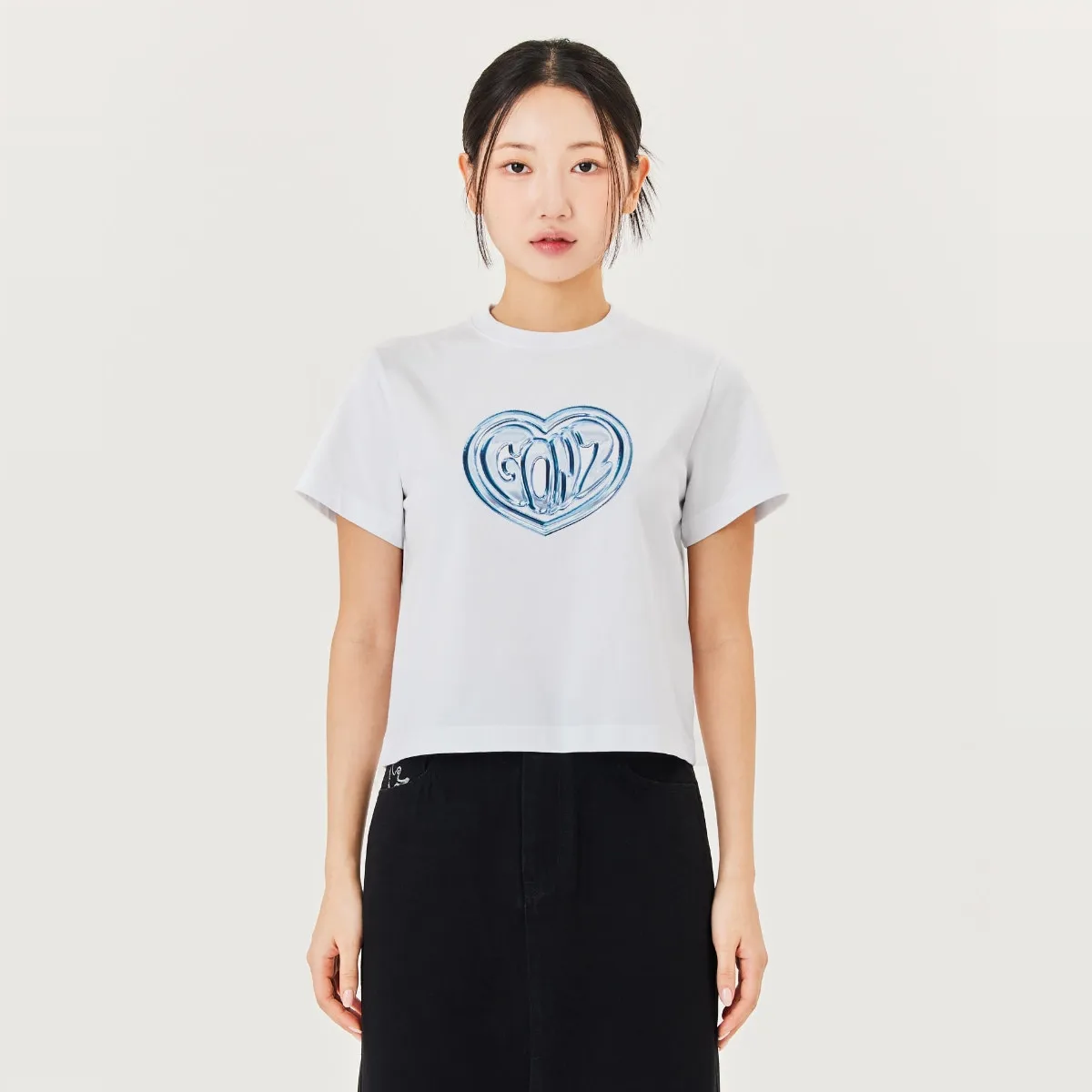 

Mimifa WARK Pure Original 25, новая простая универсальная футболка с сердечком Love Heart, женский летний топ для поездок на работу