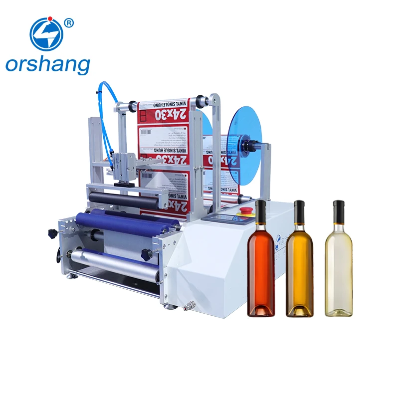 

Электрическая полуавтоматическая самоклеящаяся этикетировочная машина для круглых бутылок Orshang для парфюмерных вин и косметических бутылок с сенсорным экраном